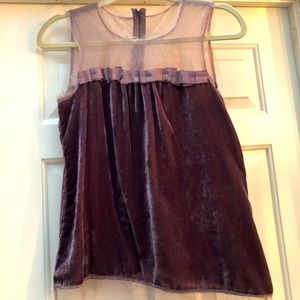 LOFT Plum Velvet and Lace top